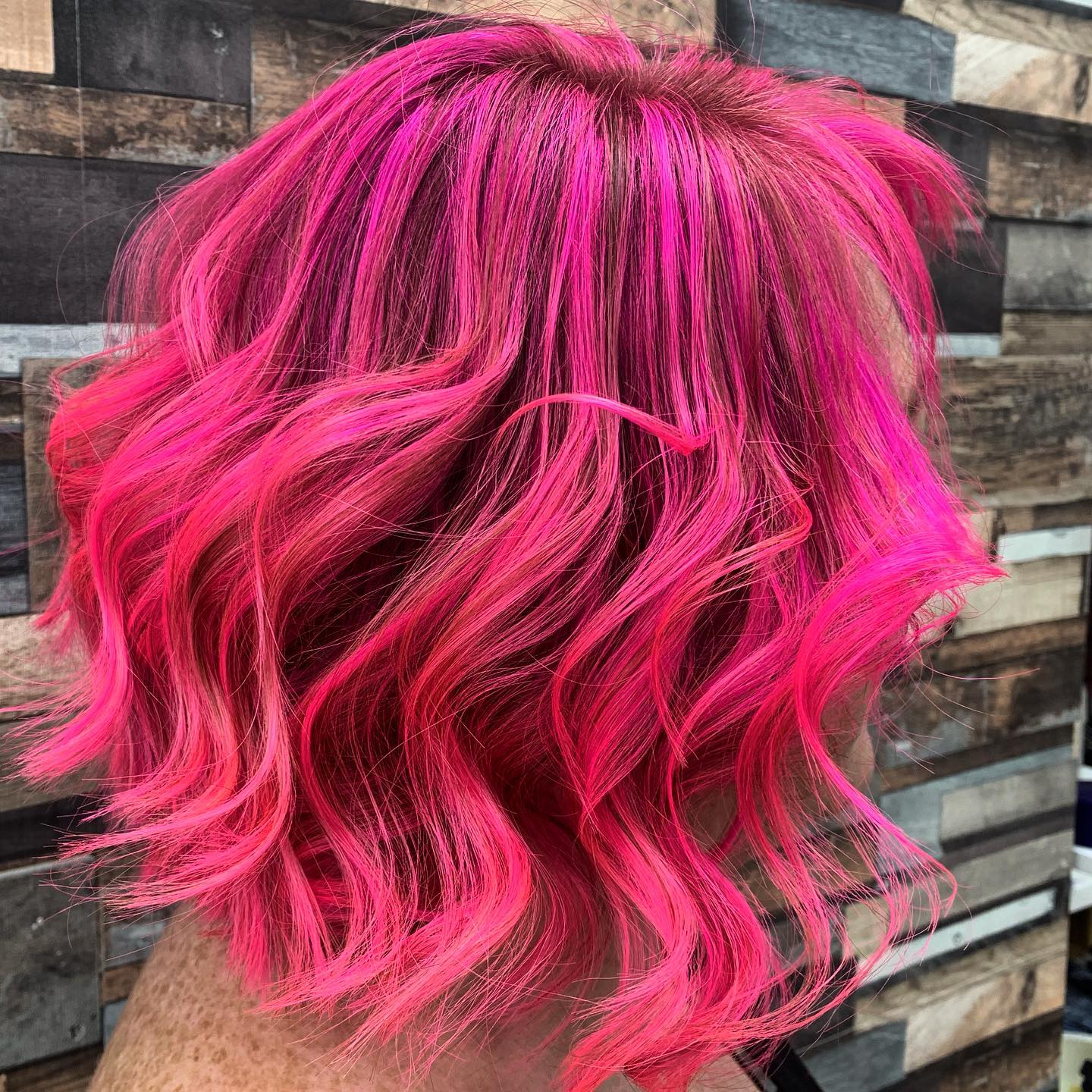 lady with pink hair